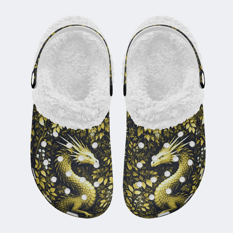 Yellow Dragon Print Slippers/Sandals Factory direct sales