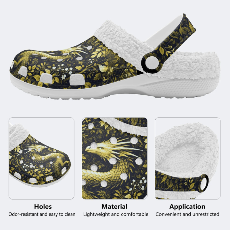 Yellow Dragon Print Slippers/Sandals Factory direct sales