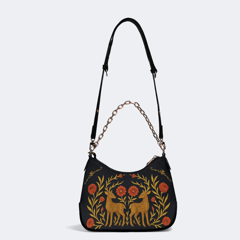 Retro Deer Print Leather Crossbody Bag Factory Direct Sales