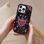 Red Heart & Eye Print - Phone Case