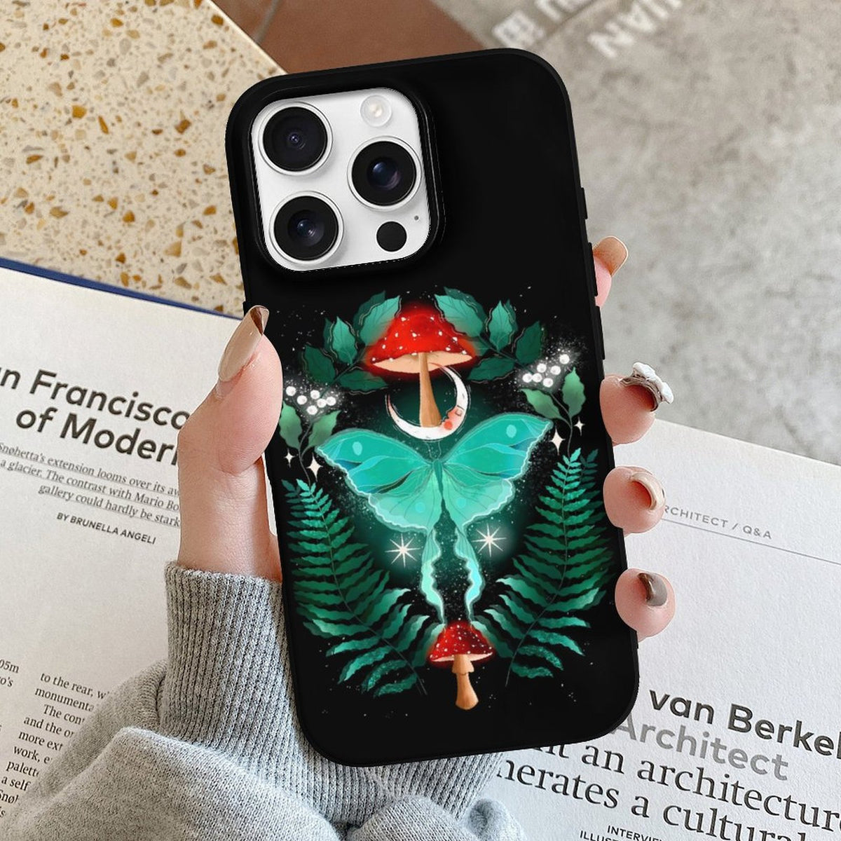 Floral Moth Print - Phone Case