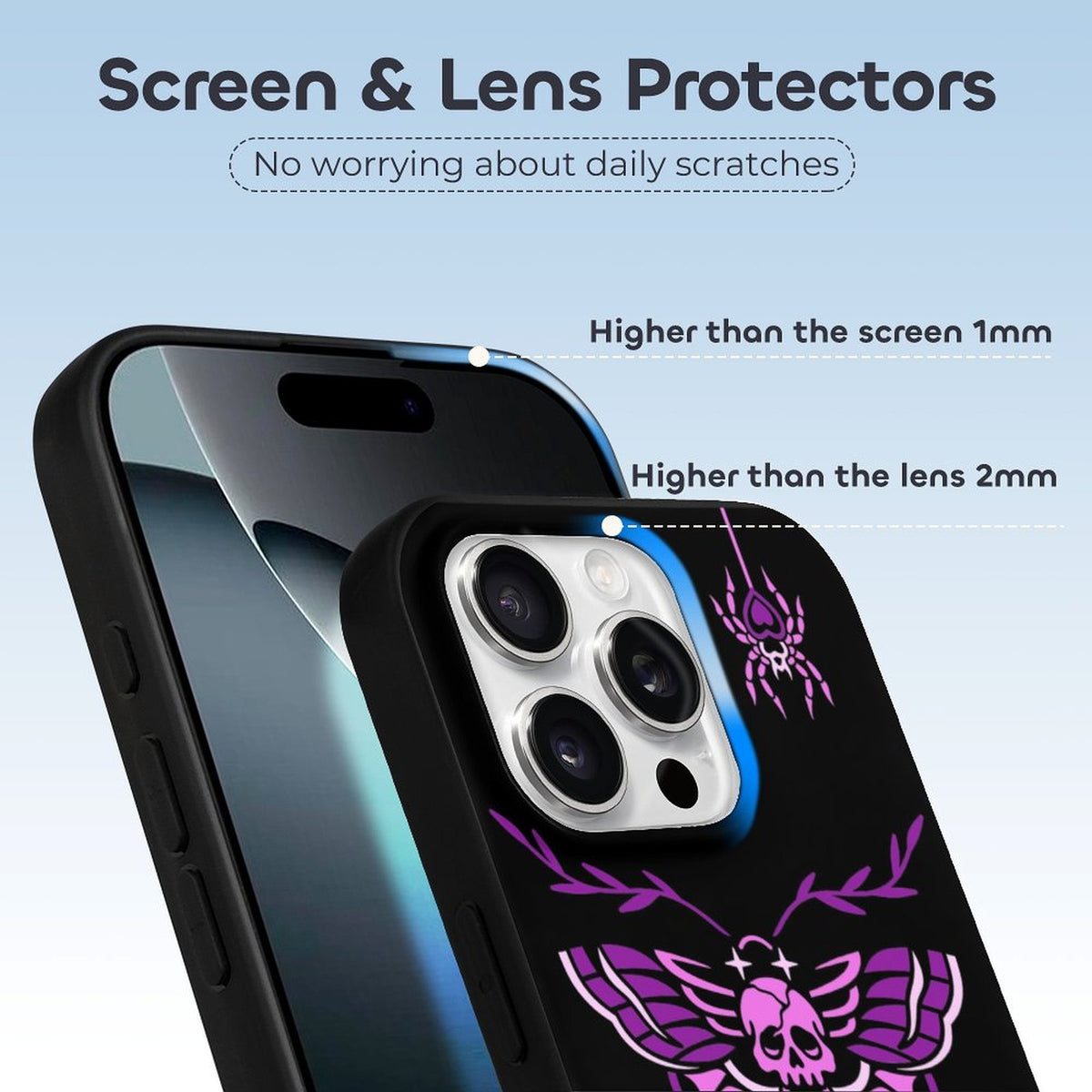 Purple Death Moth Print - Phone Case