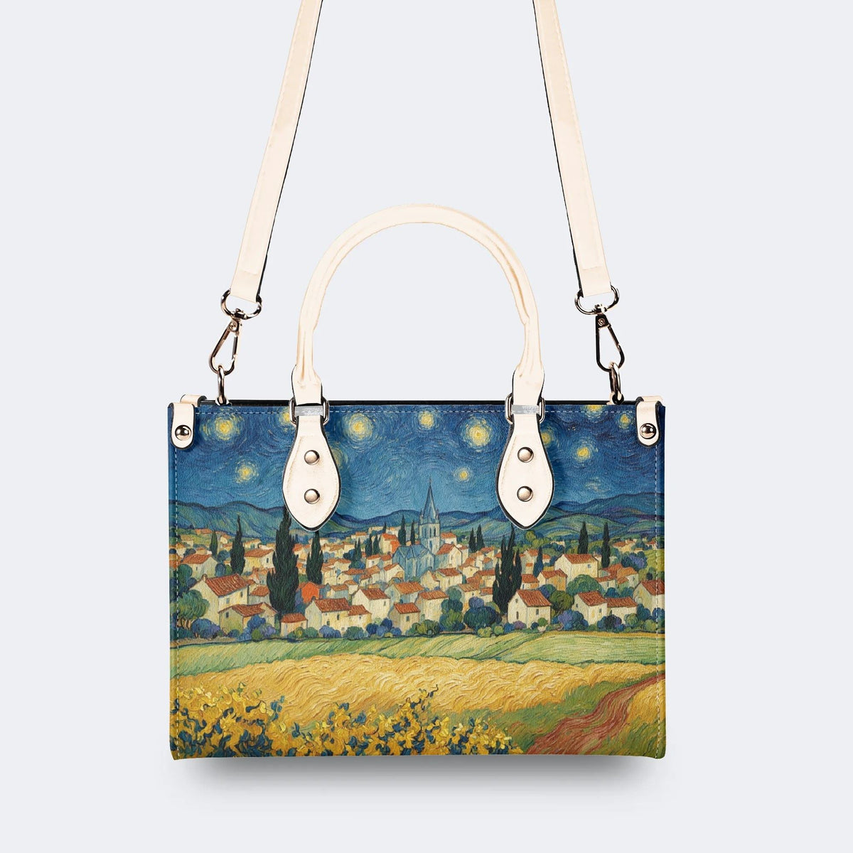 Van Gogh Starry Night Town Print Handbag Factory Direct Sales