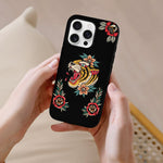 Old School Tiger Rose Print - Phone Case