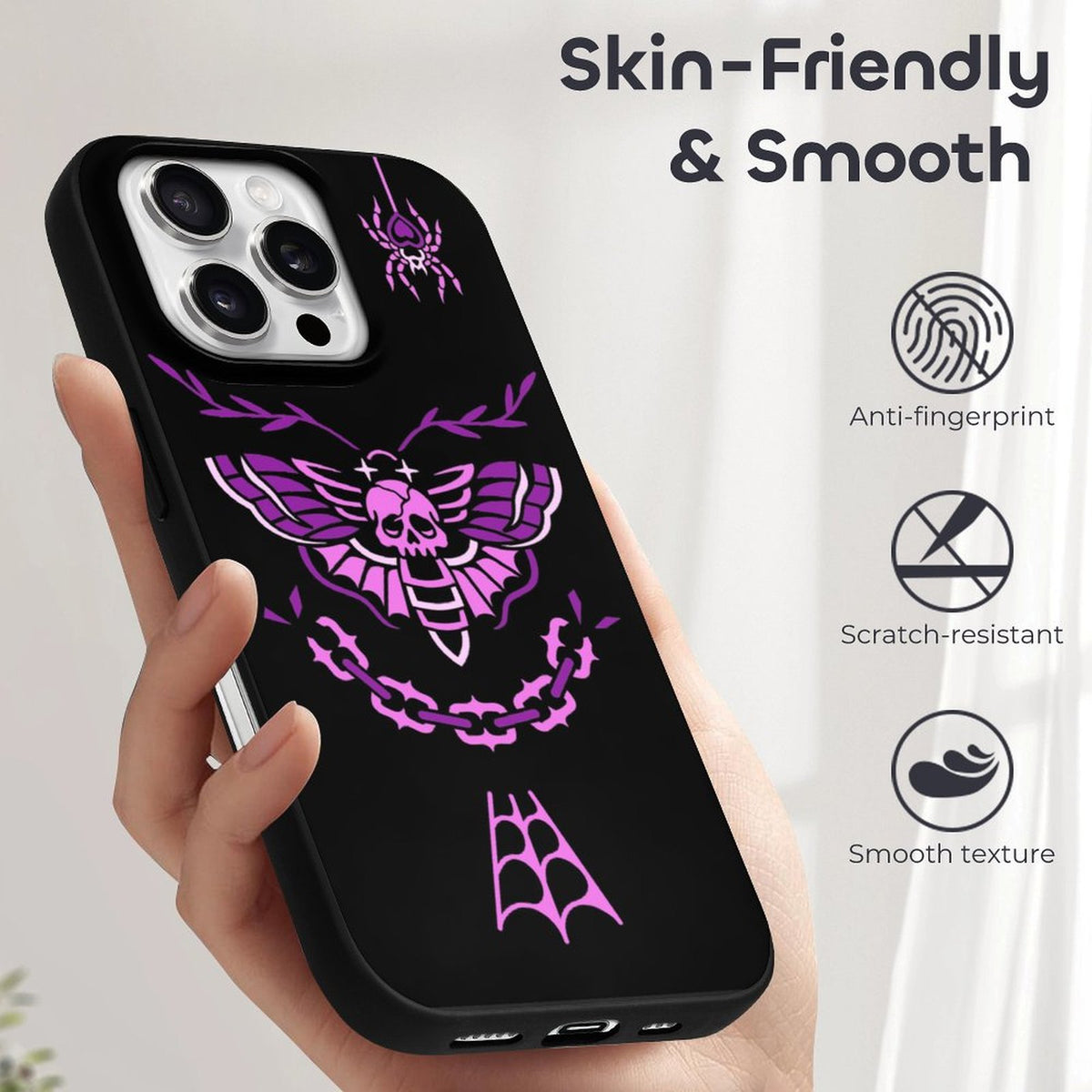 Purple Death Moth Print - Phone Case