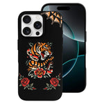 Old School Tiger Rose Print - Phone Case