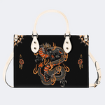 Circling Black Dragon Print Handbag Factory Direct Sales