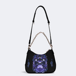 Lunar Moth And Snake Print Leather Crossbody Bag