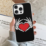 Retro Skull Heart Print - Phone Case