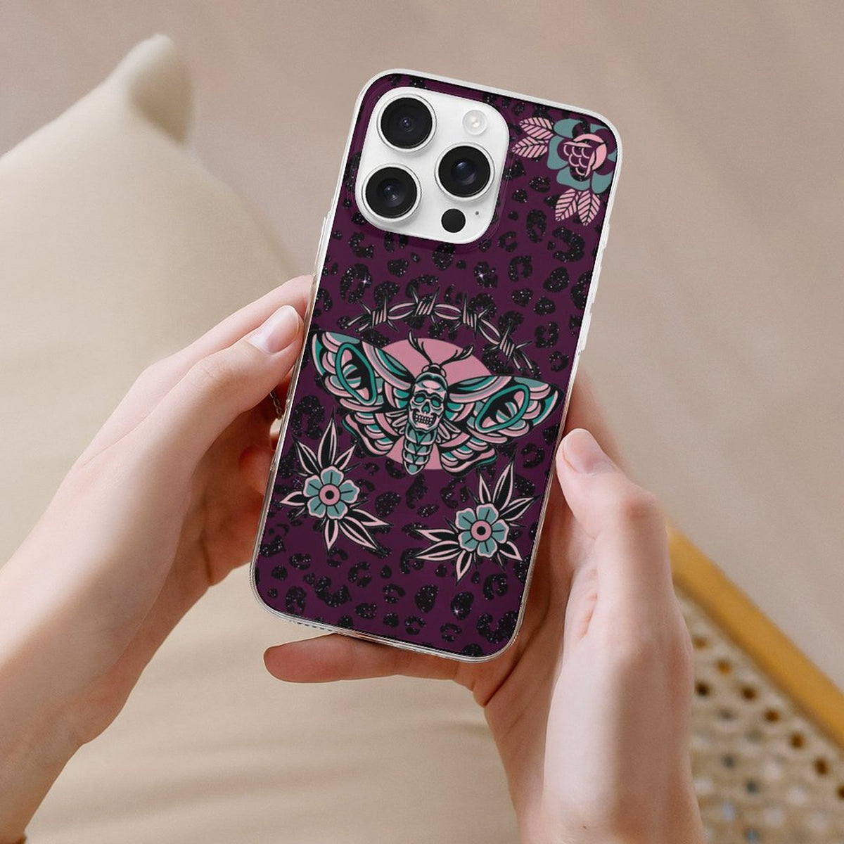 Death Moth Vintage Print - Phone Case