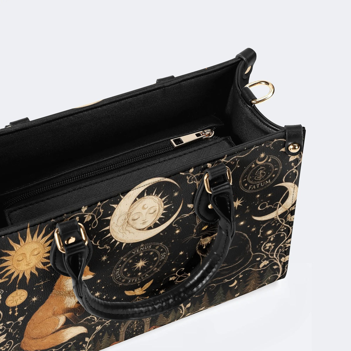 Celestial Fox Cat Print Handbag Factory Direct Sales