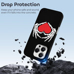 Retro Skull Heart Print - Phone Case