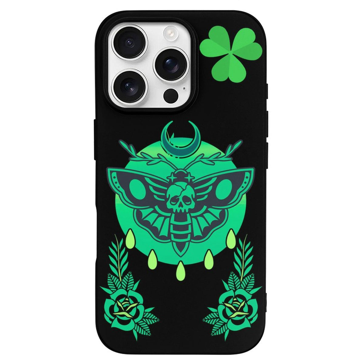 Shamrock Death Moth Print - Phone Case