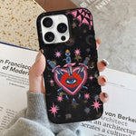 Red Heart & Eye Print - Phone Case