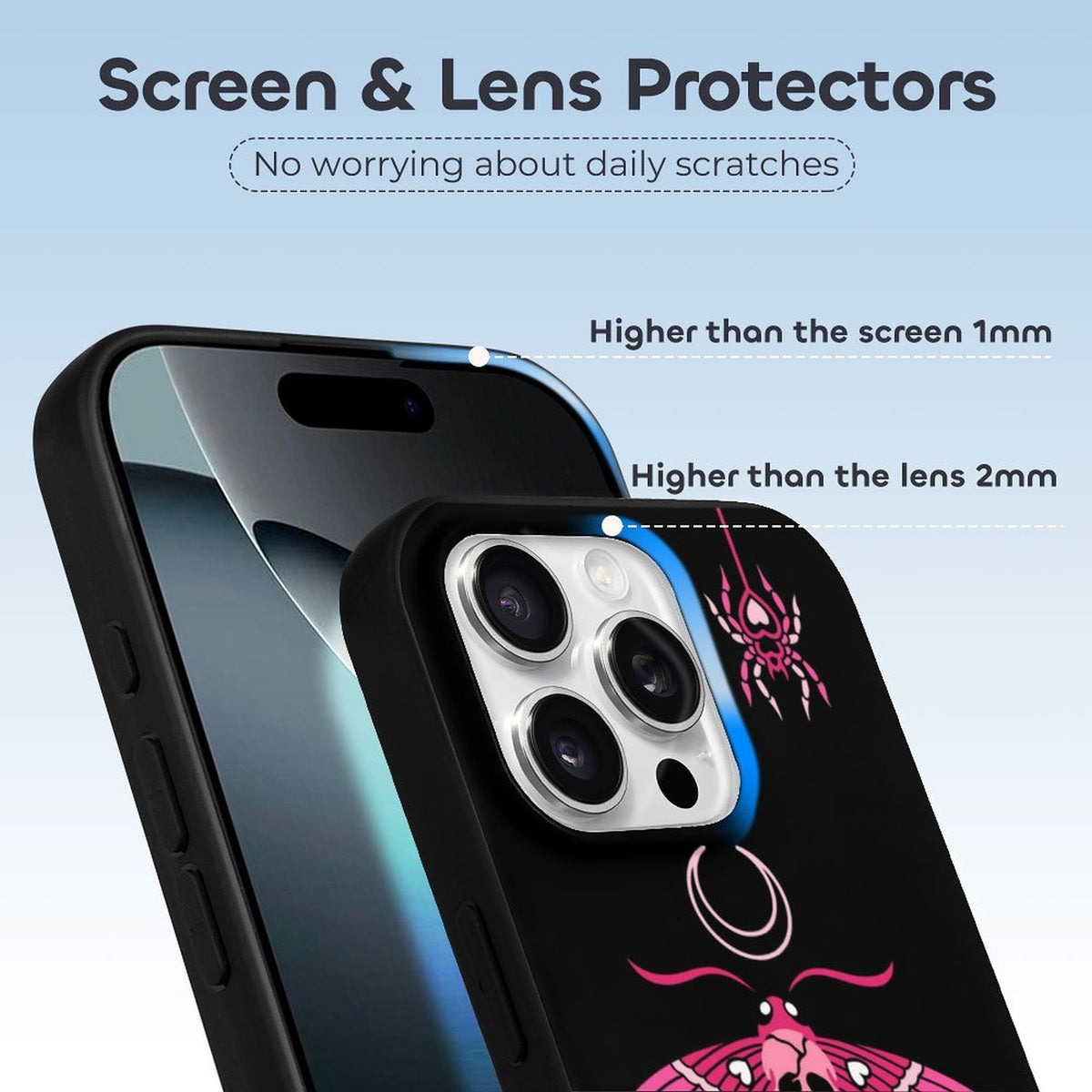 Pink Death Moth Print - Phone Case