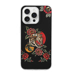 Old School Rose Tiger Print - Phone Case