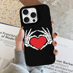 Retro Skull Heart Print - Phone Case
