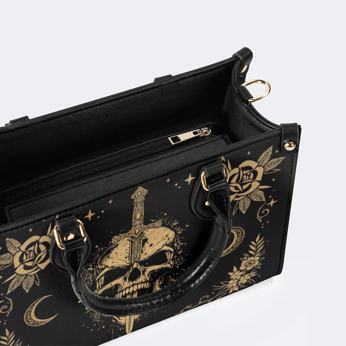 Skull Dagger Moon Rose Print Handbag Factory Direct Sales