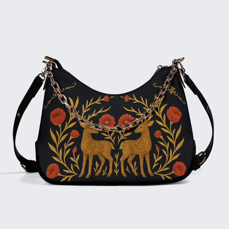 Retro Deer Print Leather Crossbody Bag Factory Direct Sales