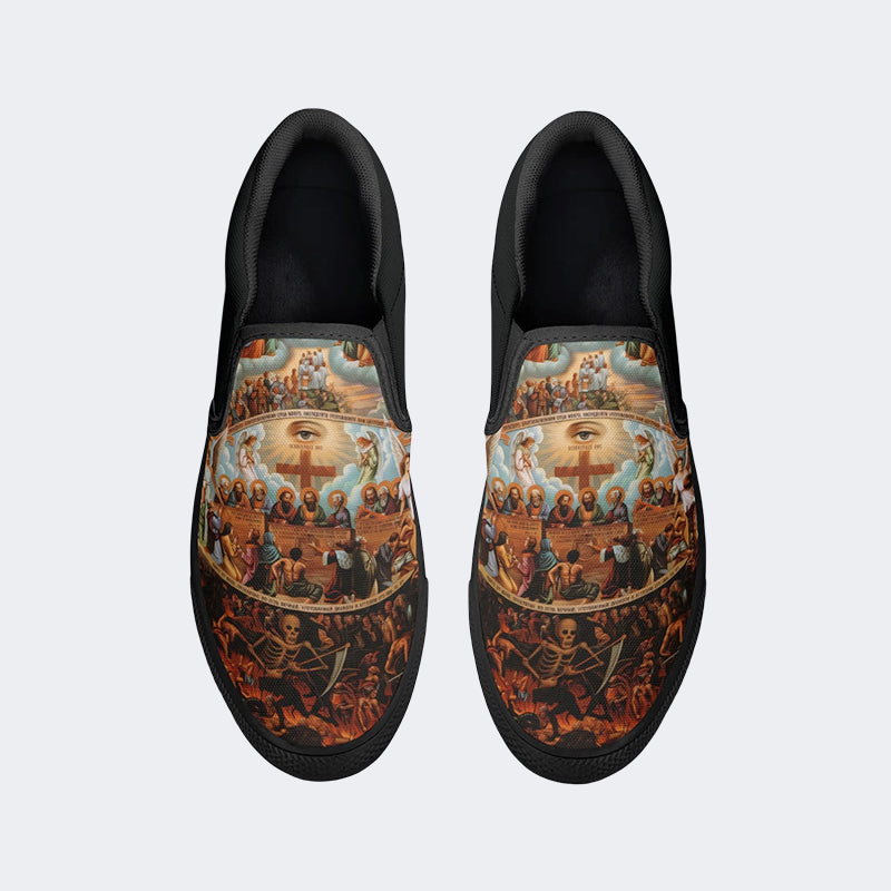 Unisex Christ Graffiti Art Print - Slip On Shoes