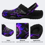 Neon Flame Skulls - Fur Lined Slippers/Sandals
