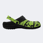 Neon Green Spider - Fur Lined Slippers/Sandals