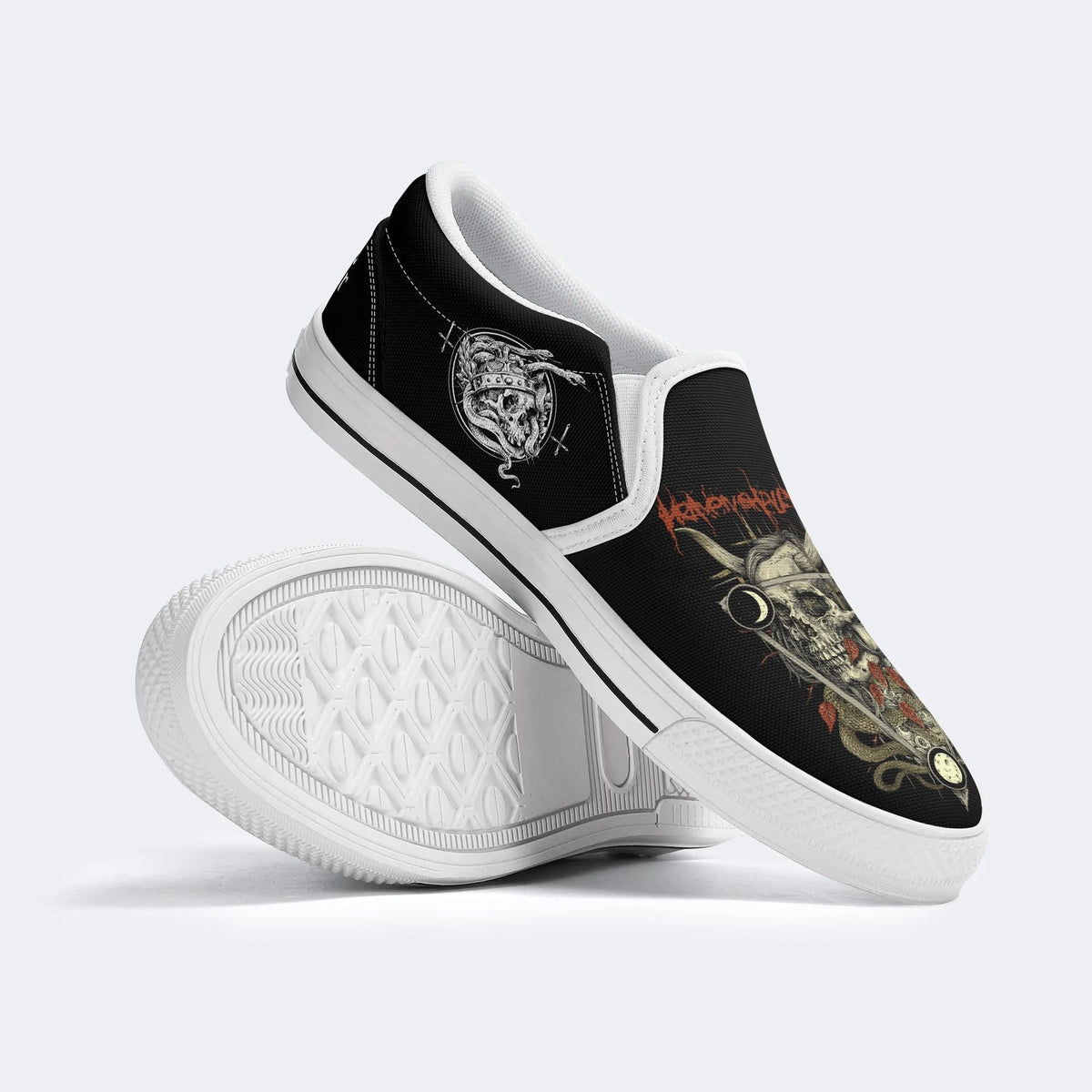 Monster skull Print - Slip On Shoes