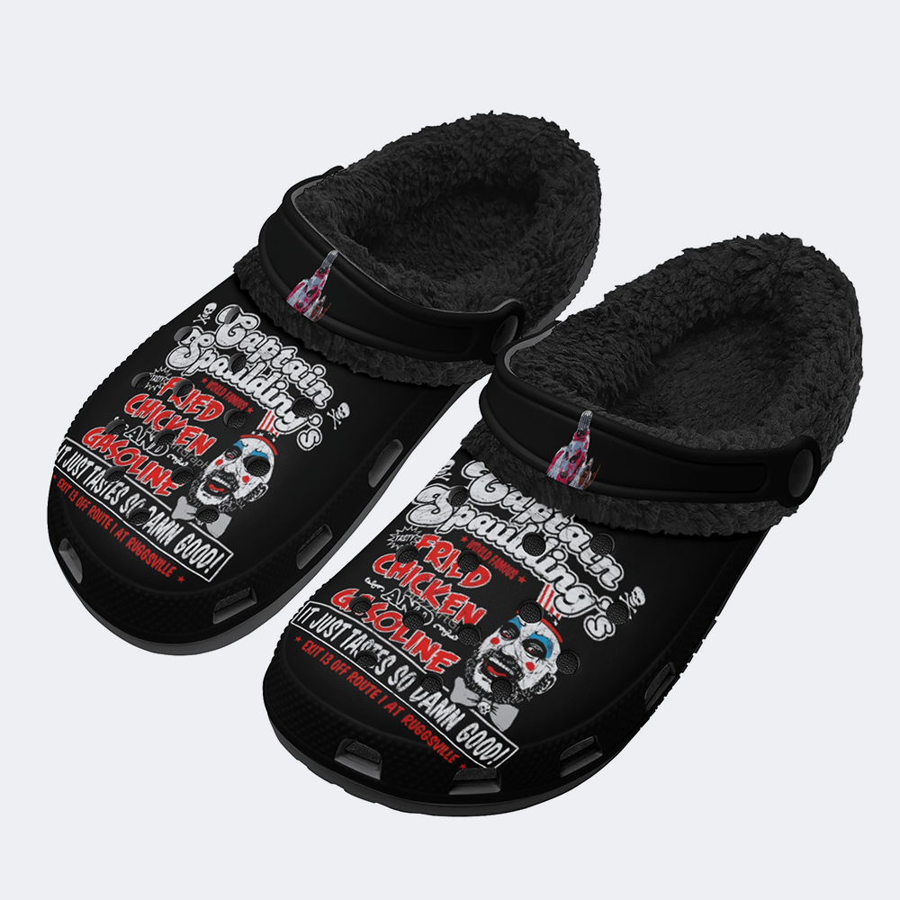 Horror Print - Fur Lined Slippers/Sandals