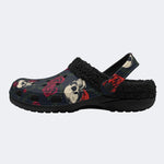 Spooky Rose Skull Vines - Fur Lined Slippers/Sandals