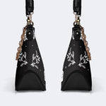 Snake And Beath Moth Print - Leather Crossbody Bag