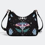 Death Moth Under The Stars - Leather Crossbody Bag