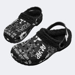 Rock Star Graffiti - Fur Lined Slippers/Sandals