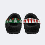 Santa Claus Ghostface Print - Fur Lined Slippers/Sandals