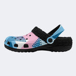 Pastel Geometric Triangle - Fur Lined Slippers/Sandals