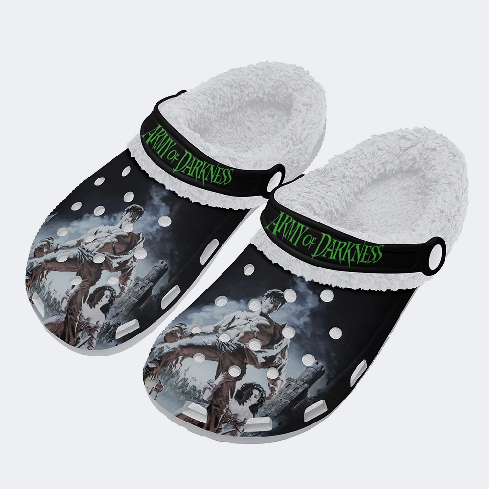 Horror Print - Fur Lined Slippers/Sandals