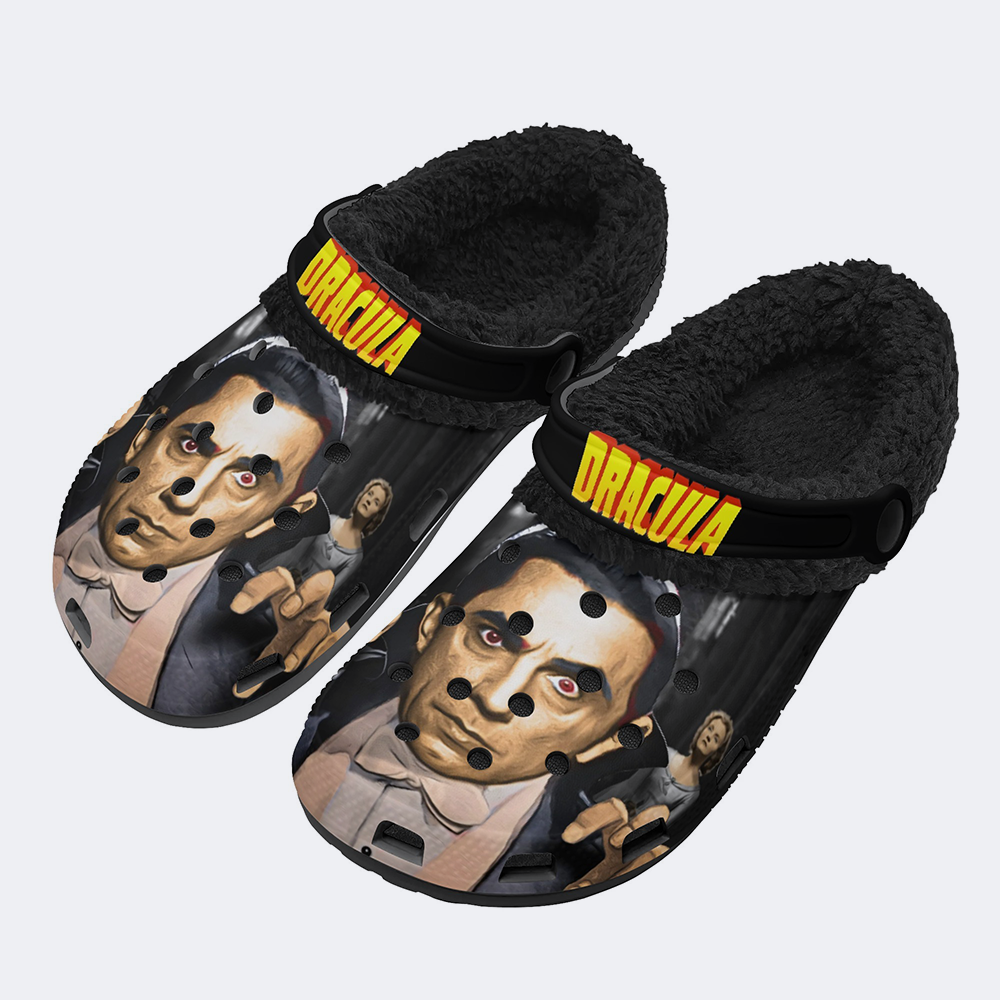 Horror Print - Fur Lined Slippers/Sandals