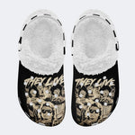 They Live Vintage Print - Fur Lined Slippers/Sandals