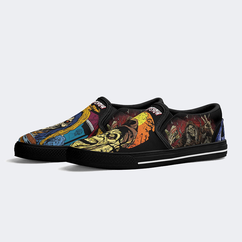 Horror Print Skull Unisex - Slip On Shoes