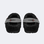 Horror Bat Skull Print - Fur Lined Slippers/Sandals