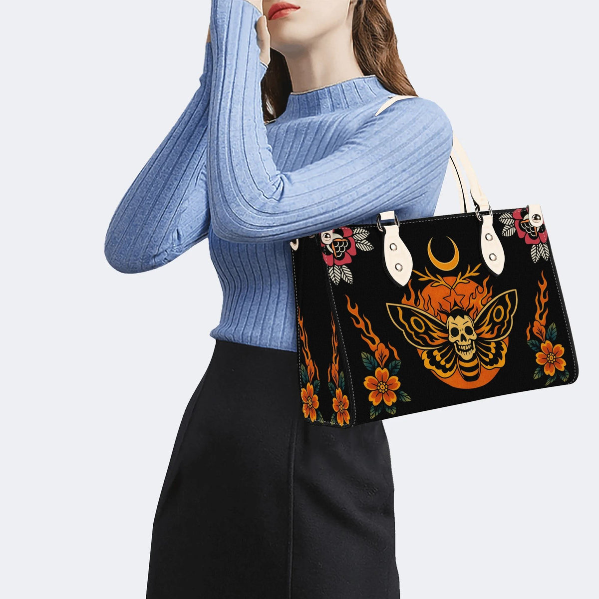 Flaming Death Moth - Leather Handbag
