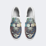 Unisex Skull Tree Graphic Print - Slip On Shoes