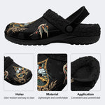 Tiger Face In Spade Frame Print - Fur Lined Slippers/Sandals