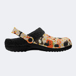 Halloween Bat Pumpkin Pattern - Fur Lined Slippers/Sandals