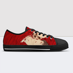 Red Sheets Skull Low Top Canvas Shoes