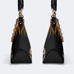 Horror Sword Snake Print - Leather Crossbody Bag