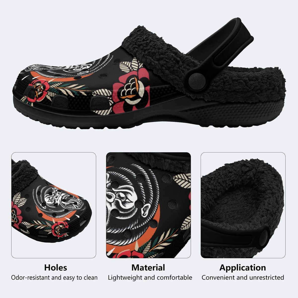 Stay Strong Print - Fur Lined Slippers/Sandals