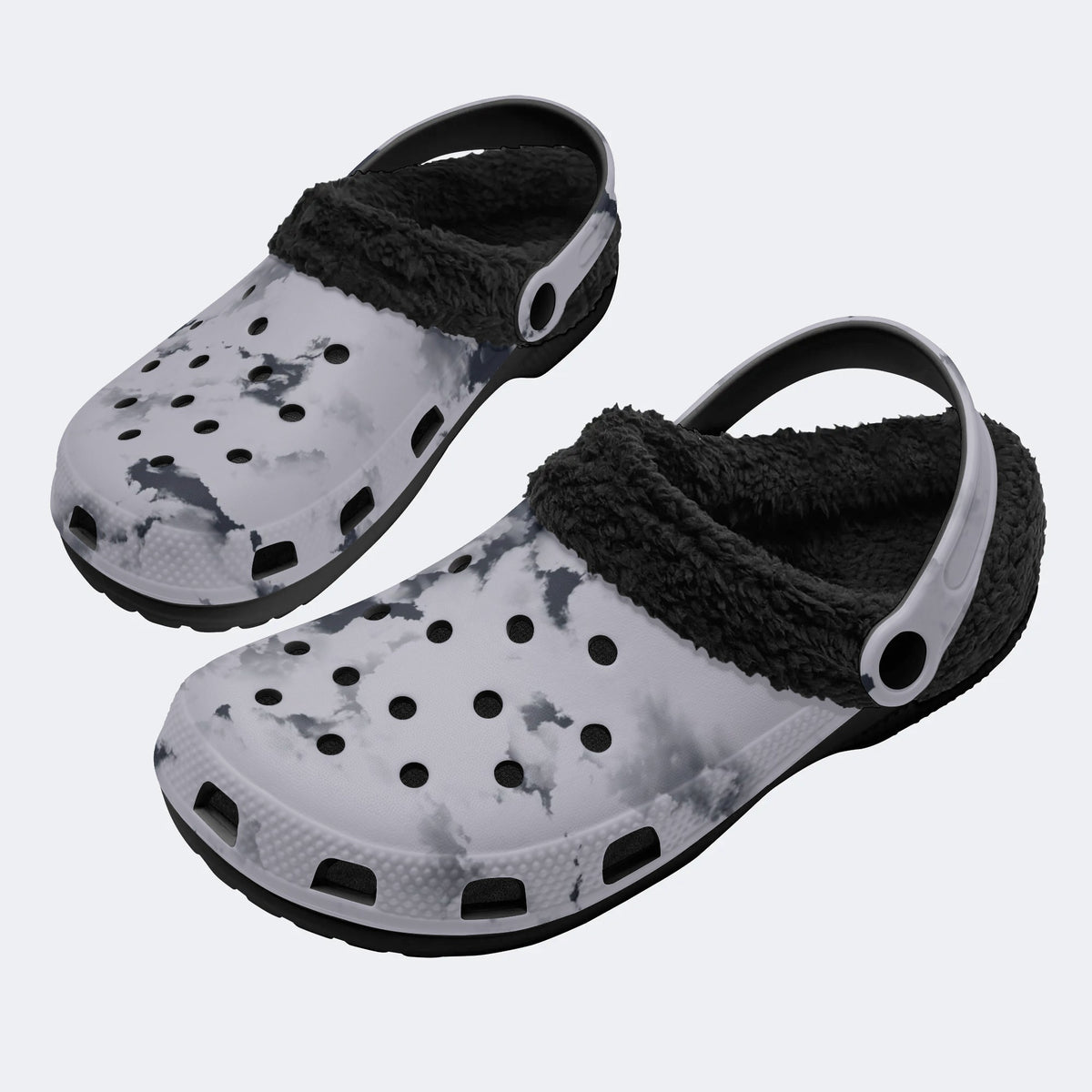 Unisex Ink Print - Fur Lined Slippers/Sandals