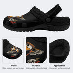 Winged Hourglass Skull - Fur Lined Slippers/Sandals