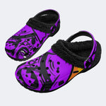 Purple Monster Print - Fur Lined Slippers/Sandals