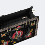 Vintage Eagle Print - Leather Handbag